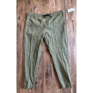 NWT Tony Hawk Men's Twill Jogger Deep Green Elastic Waist Drawstring Size XL